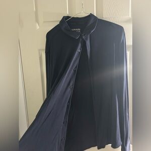 Calvin Klein navy blue button down cotton